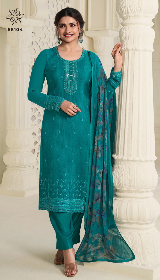 Silkina Royal Crepe 45 By Vinay Embroidered Designer Salwar Kameez Wholesale In Delhi
